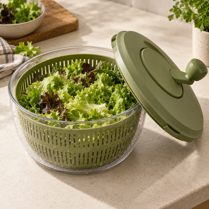 Manual Salad Spinner — AI-generated styled illustration